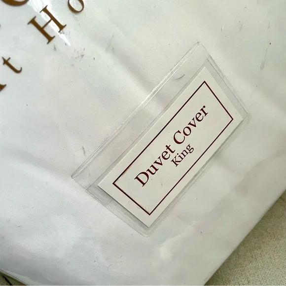 🩷 Frette At Home King duvet cover white EMBROIDERED percale stitch